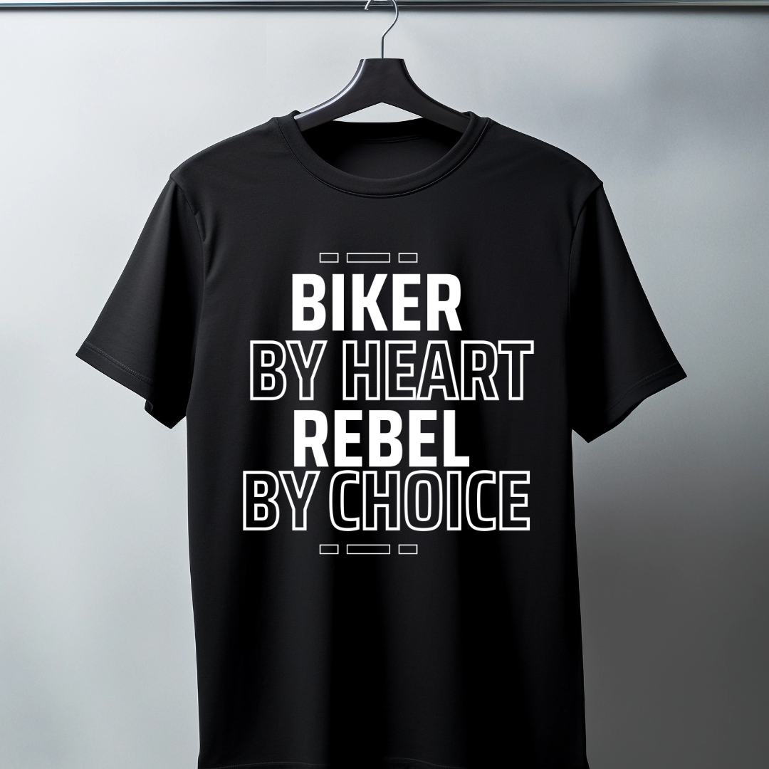 Biker By Heart Rebel By Choice Unisex T Shirt