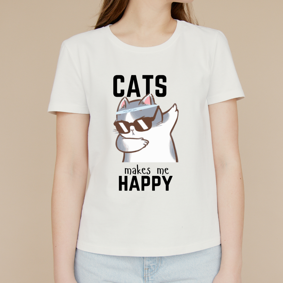 Cats Make Me Happy Unisex T Shirt